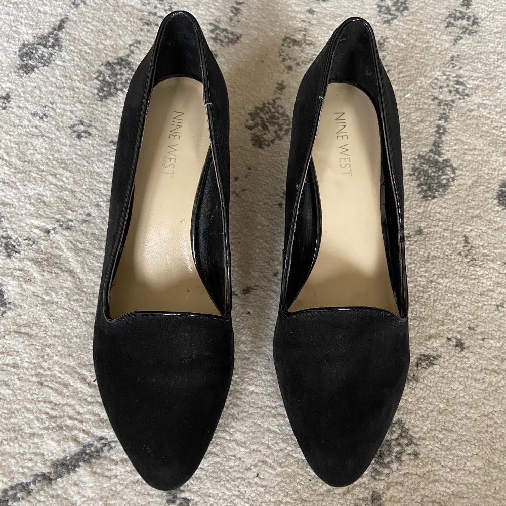 Brand New Black Genuine Suede Nine West 3" Heels